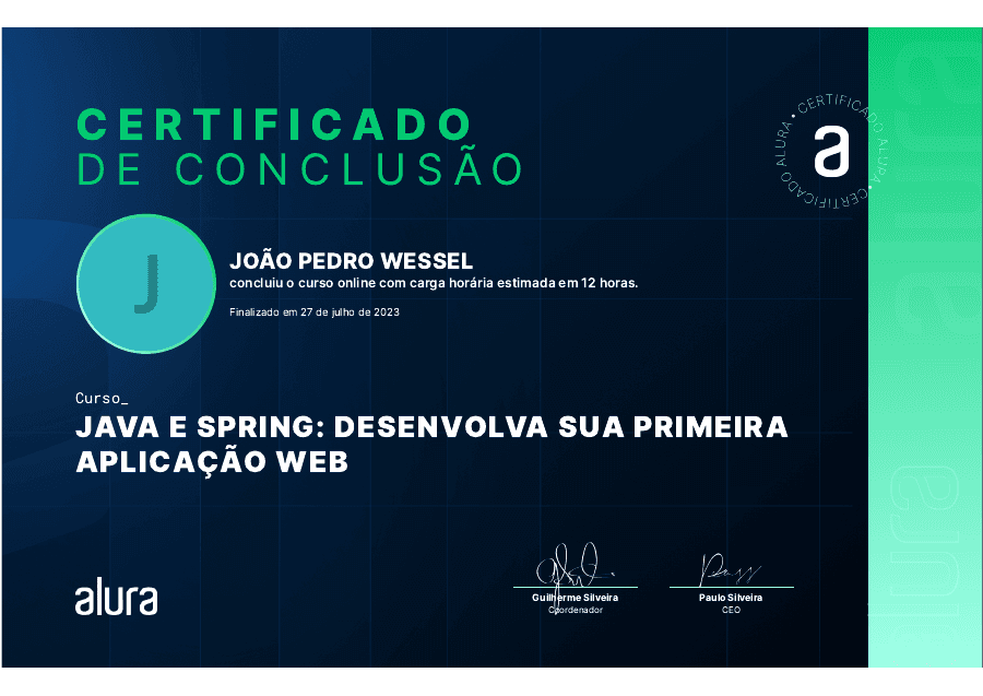Certificado Java e Spring: primeira aplicação Web